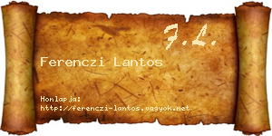 Ferenczi Lantos névjegykártya